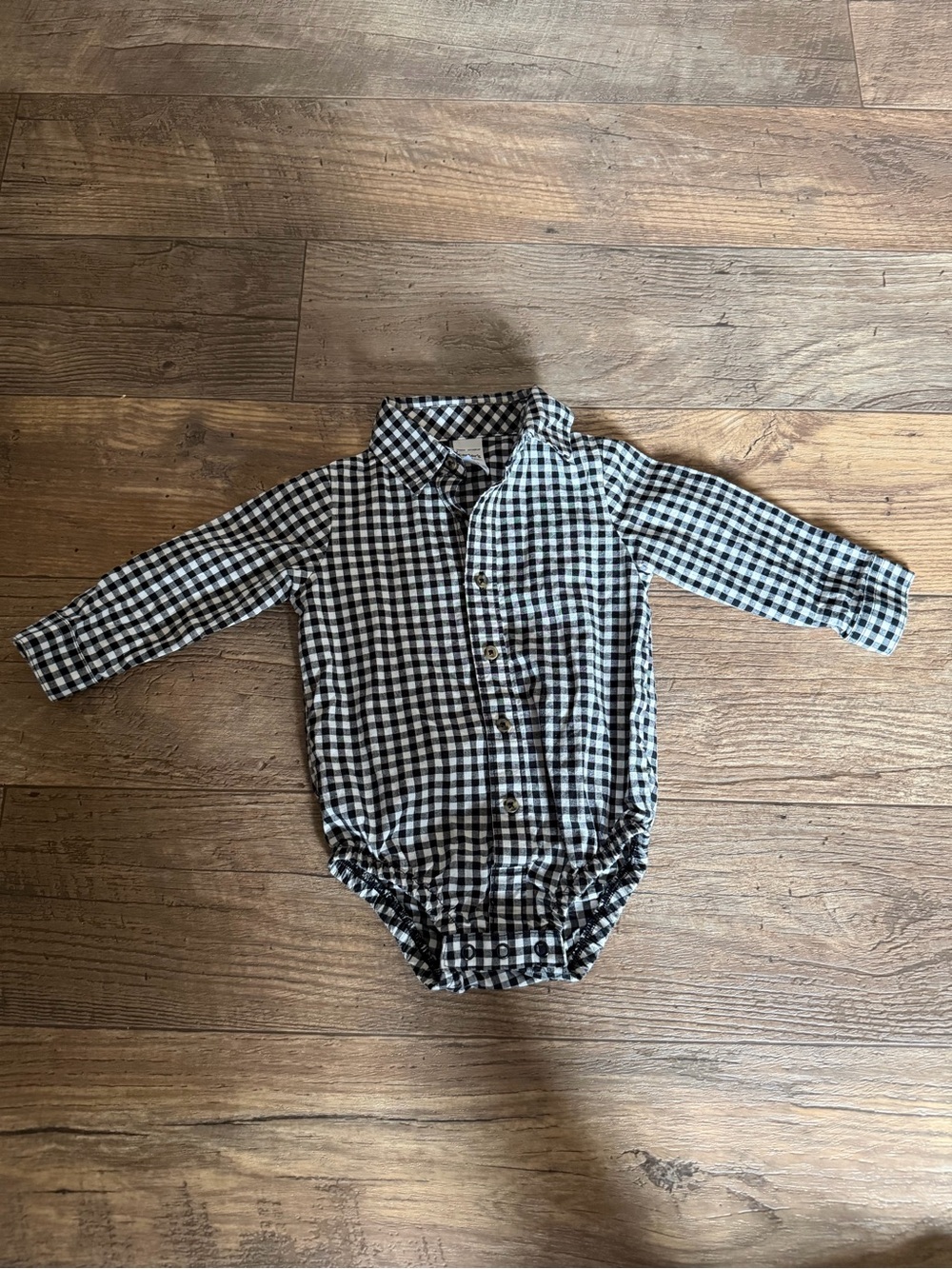 Carter's Black and White Gingham Button-Front Bodysuit